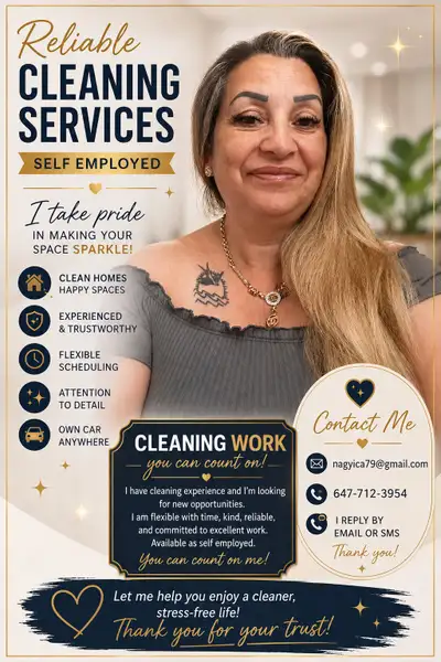 Experienced & Reliable Self-Employed Cleaner – Toronto & GTA, View more