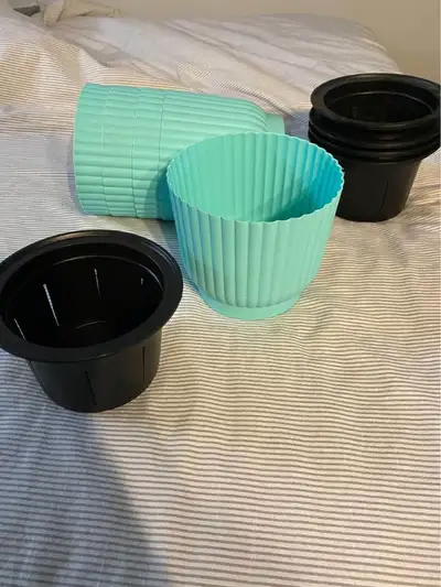 Self watering plant pots -teal, View more
