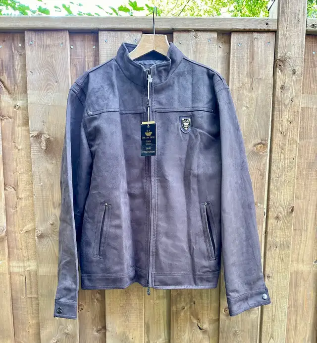 Faux Suede Jacket, New with Tags, XL mens. Dark grey. in Men's in City of Toronto - Image 2