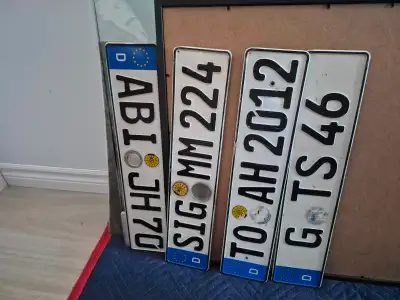 Denmark License plate, selling for $25 each