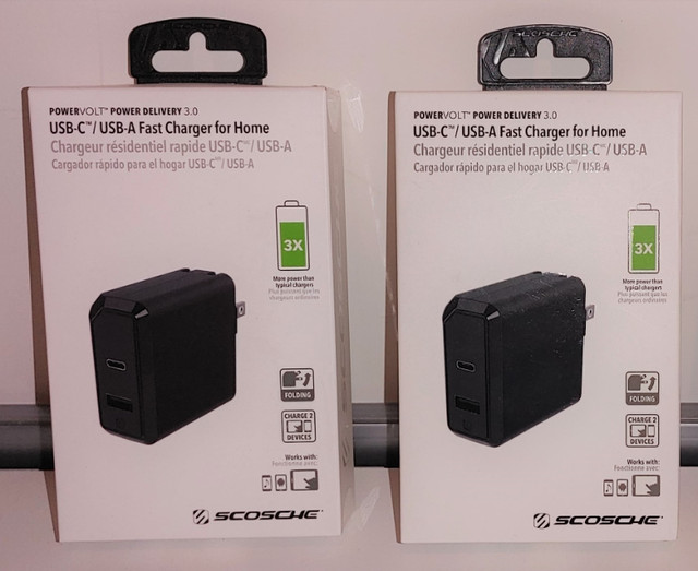 Chargeur PowerVolt USB-C USB-A, double, pour la maison SCOSCHE dans Appareils électroniques  à Longueuil/Rive Sud