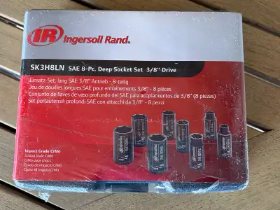 Ingersoll Rand 3/8” Drive 8-piece SAE Deep Impact Socket Set, View more