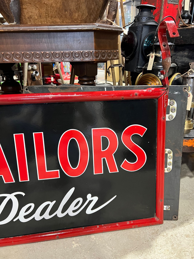 Porcelain Tip Top Tailors sign with original frame  in Arts & Collectibles in Edmonton - Image 4