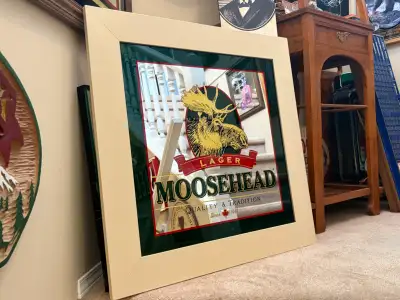 Vintage Moosehead Beer Bar Mirror Mint Condition , View more