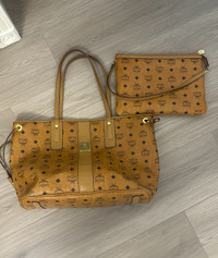 MCM reversible Visetos tote bag with pouch