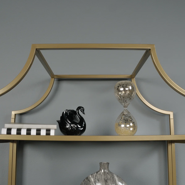 Luxury Designer GOLD BOOKCASE DISPLAY CABINET 5 glass shelves in Bookcases & Shelving Units in City of Toronto - Image 3