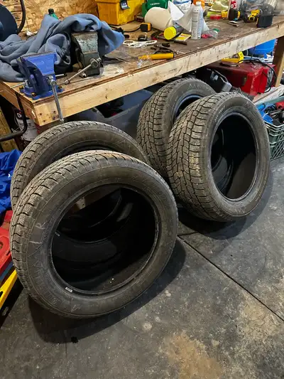 4 motomaster winter tires. 225/55 r17 used 2 winters tread depth 8/32 almost new condition. Located...