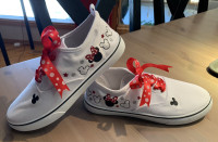 Custom, One of a Kind, Mickey/Minnie Mouse Shoes