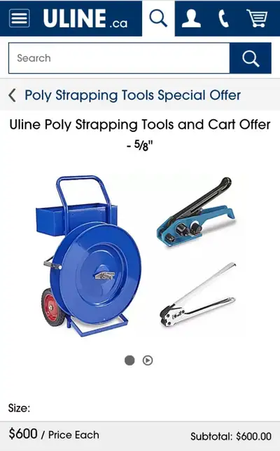poly strapping and cart, View more