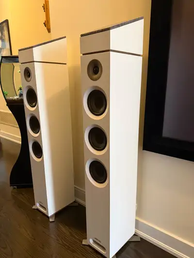 Jamo S 809 5" 240W 3.5-Way Floorstanding Speaker, Pair White, View more