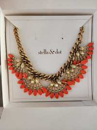 Stella and Dot Coral Clay Necklace