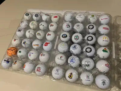 50 logo golf balls!  all cleaned and it great condition, View more