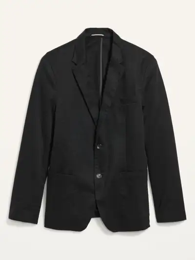 Twill Built-In Flex Blazer for Men $40 Spread collar and notched lapel. Long sleeves, with three-but...