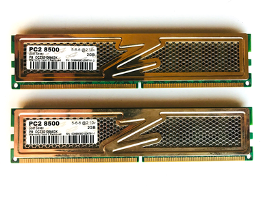 DDR2 - OCZ Gold Series - PC2 8500 - CL 5-5-6@2.10v - 2x2GB, View more