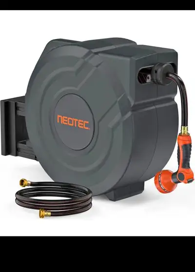 NEOTEC Retractable Garden Hose Reel 5/8 inch x 90ft - Wall Mount, View more