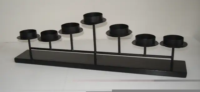 Sleek Minimalist Black Metal Candelabra w Glass Candle Inserts in Outdoor Lighting in City of Toronto - Image 8