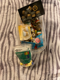 assorted electrical fuses and wire connectors