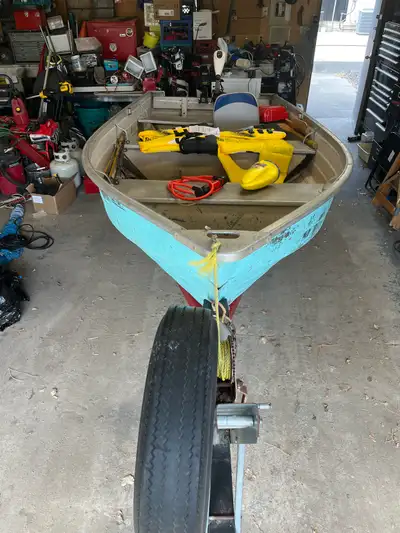 12ft Mirro Marine fishing boat comes with trailer, 2 electric motors, additional brand new tire, swi...