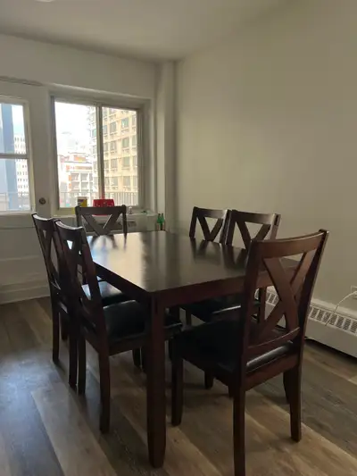 Dining table set with 6 chairs, View more