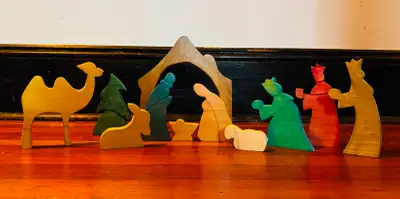 Handmade Wooden Nativity Set, View more