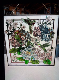 Beautiful Glass Hummingbird Window Hanging