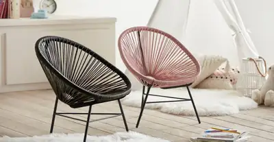 1 Pink and 1 Black Acapulco KID Chairs. Brand New. In Boxes. For kids.