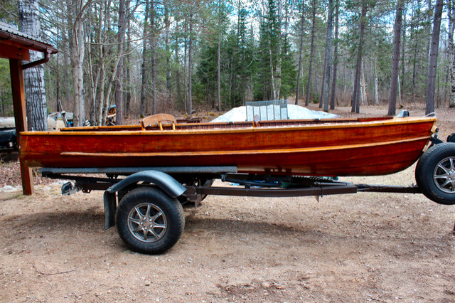 Cedar Strip Boat and Heavy Duty Trailer for Sale. in Powerboats & Motorboats in Pembroke - Image 2
