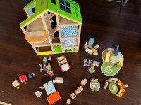 Hape Wooden Dollhouse and Accessories 