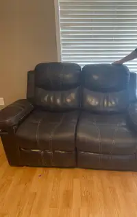 Leather reclining sofa couch