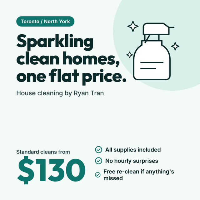 House Cleaning – Flat Rates, Supplies Included
