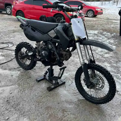 2005 klx 110 runs and drives smokes a bit and needs brake work has pitster pro front forks and rear...