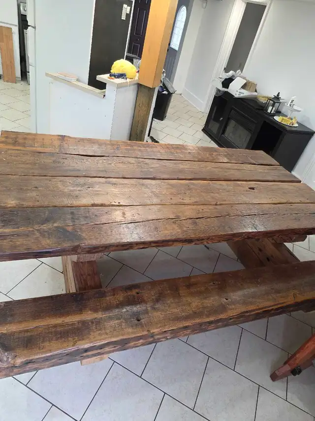  Solid Antique Farmhouse Dining Table – Statement Piece  in Dining Tables & Sets in Cornwall - Image 5