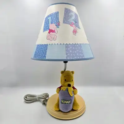 Vintage Disney Winnie The Pooh Lamp Plush Nursery Baby Numbers R, View more