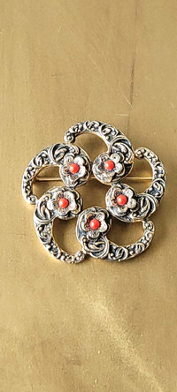 Sarah Coventry Canada Red Cab Brooch