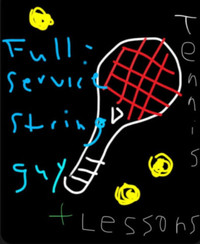Tennis stringing. $15!! Tennis lessons $50!! Zoom lesson. $35!!