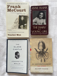 Frank McCourt, Anne Frank, Jeannette Walls, Oliver Sacks