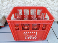 Vintage The Pop Shoppe Bottles and Crate