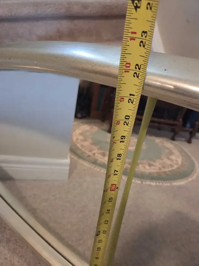 REDUCED: art deco silver coloured oval mirror weighing 21 lbs in Home Décor & Accents in London - Image 5