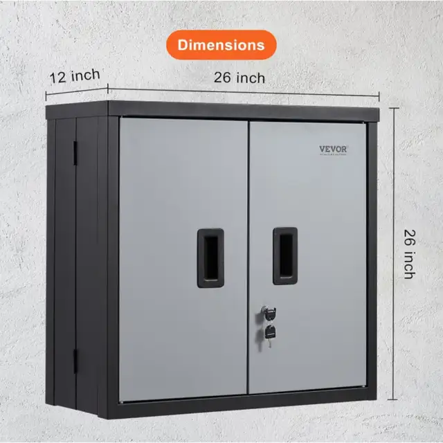 VEVOR Folding Wall Cabinet 26" Metal Garage Locker Mounted 240lb in Other in Oakville / Halton Region - Image 8