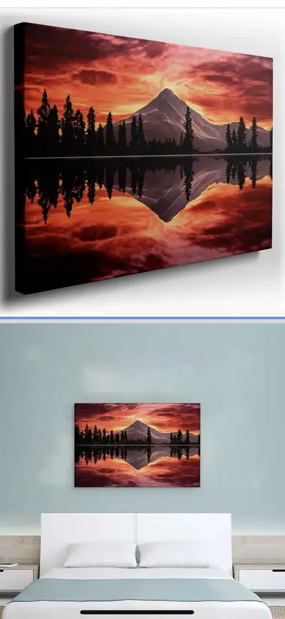 Mountain Landscape Painting for Bathroom/Bedroom Decor, View more