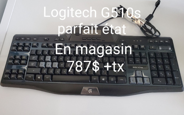 Clavier pour jeux Logitech G510s parfait état dans Jeux pour PC  à Ville de Montréal
