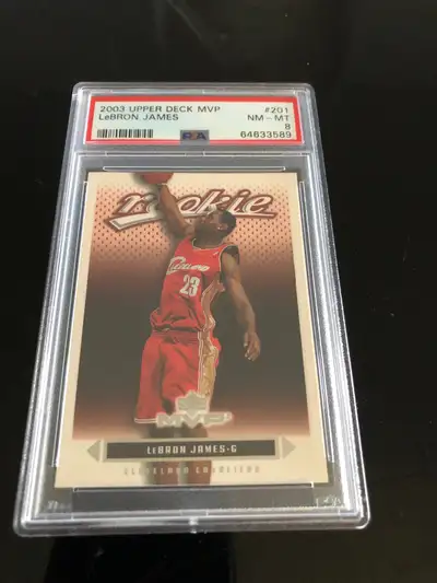 2003 Lebron James upper deck rookie card graded PSA mint, View more