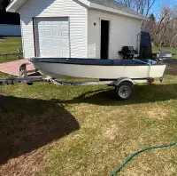 12 foot sears game fisher, outboard and trailer 