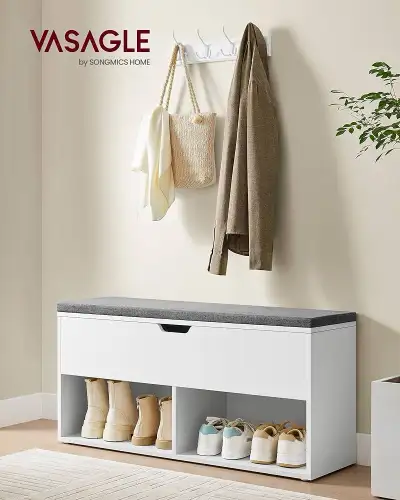 Shoe Bench, Storage Bench with Compartments, Shoe Shelf, View more
