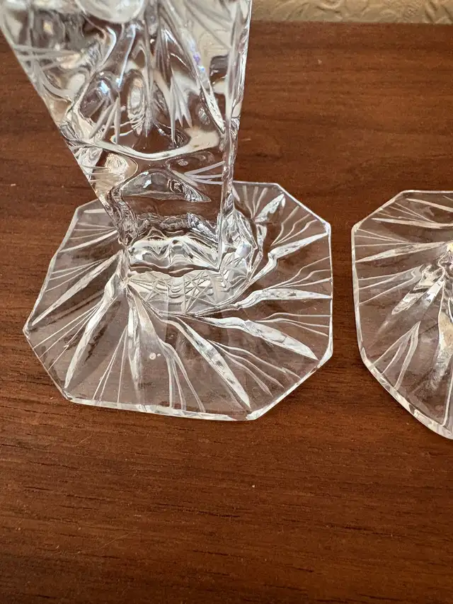 Exquisite Vintage Pair Set Cut Lead Crystal Candle Sticks in Arts & Collectibles in Longueuil / South Shore - Image 6