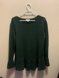 Dark green sweater shirt long-sleeved