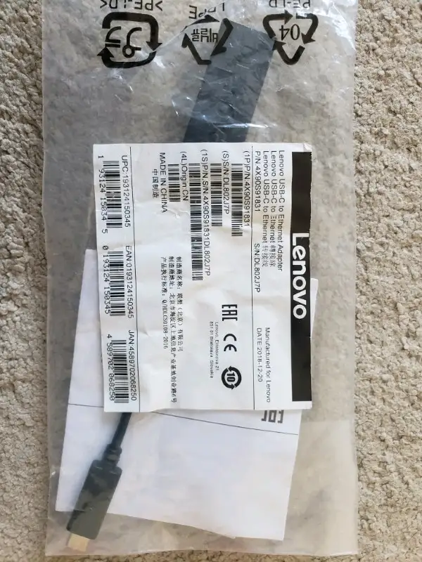 Brand new sealed Lenovo USB-C to ethernet adapter in Laptop Accessories in Mississauga / Peel Region - Image 3