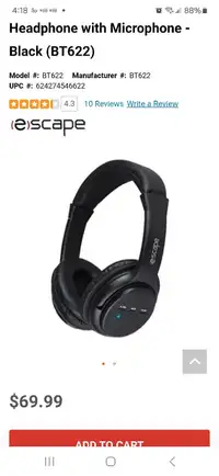 New  Escape wireless Bluetooth Headphones $25 original price $70
