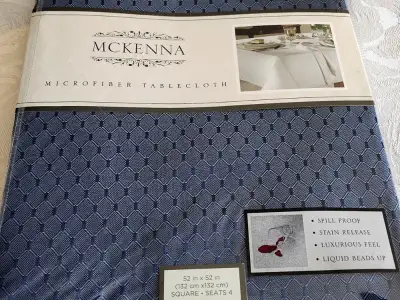 McKenna Microfiber Tablecloth - 52" square Navy Blue - UNOPENED, View more