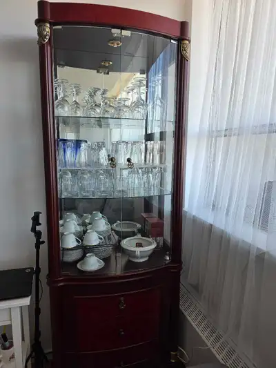 Display Cabinet with Glass Shelves & Lighting, View more